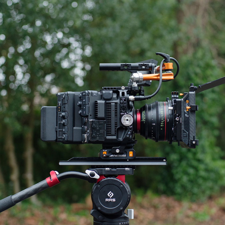 Canon C500mkii in cage with Misfit Kick on RRS tripod 2